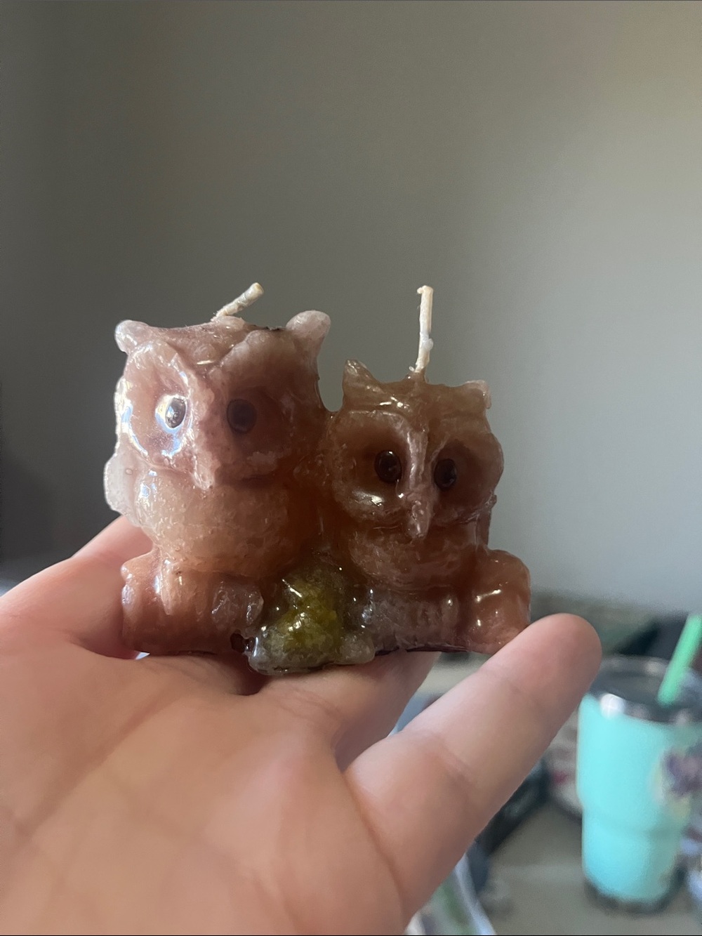 Vintage Brown Owl Duo Decorative Candle - Home Accents